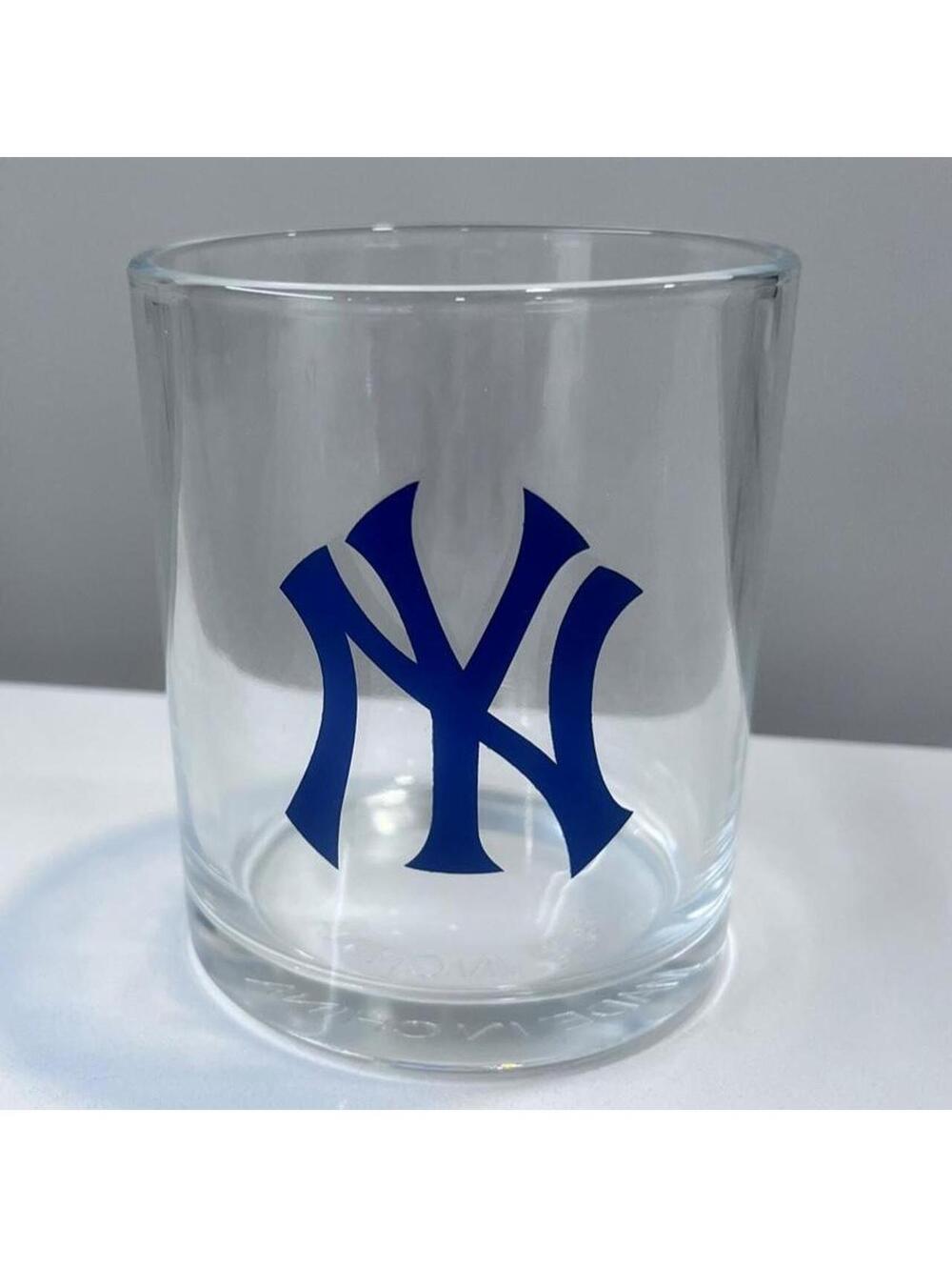 New York Yankees Whiskey Glass MLB Baseball Man Cave Bar Gift 3 in x 4 in Logo
